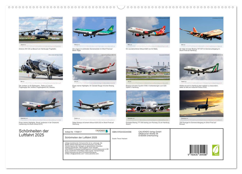 Schönheiten der Luftfahrt 2025 (CALVENDO Premium Wandkalender 2025)