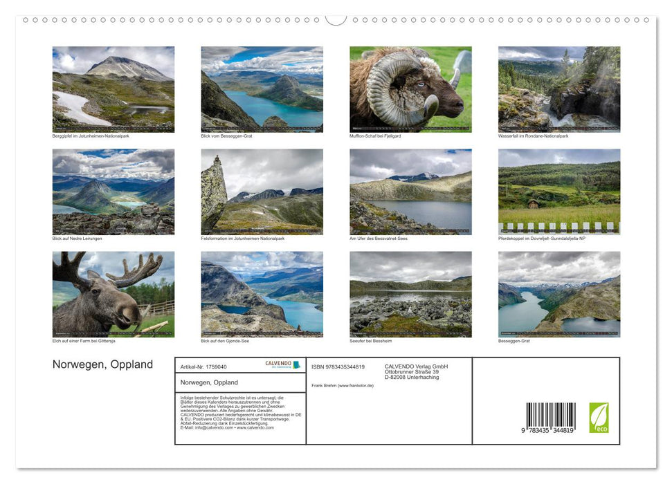 Norwegen, Oppland (CALVENDO Premium Wandkalender 2025)