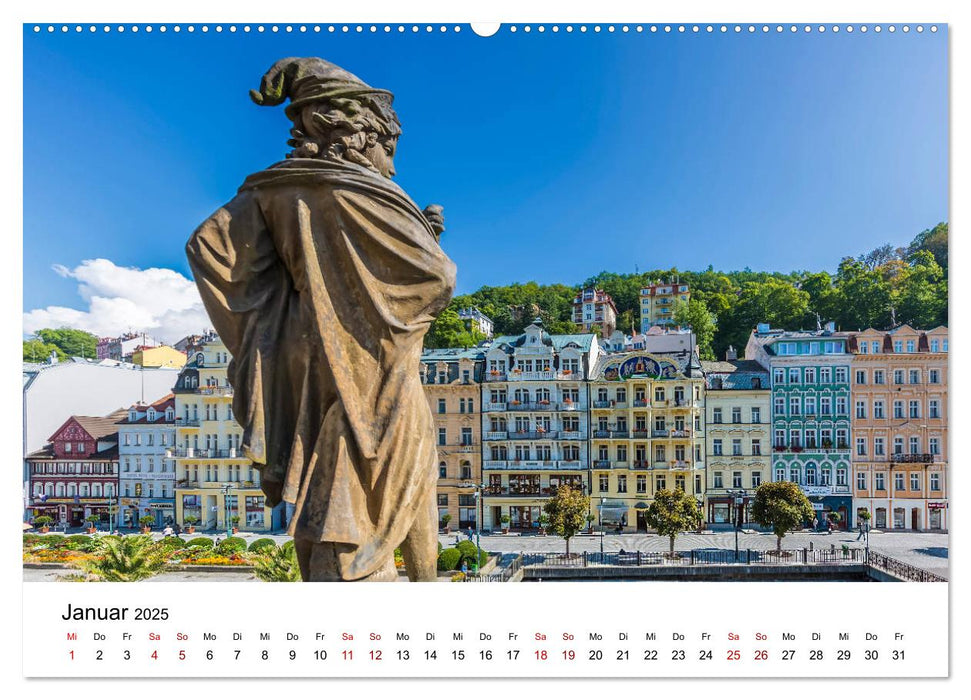 Westböhmisches Bäderdreieck - Karlsbad, Marienbad und Franzensbad (CALVENDO Premium Wandkalender 2025)