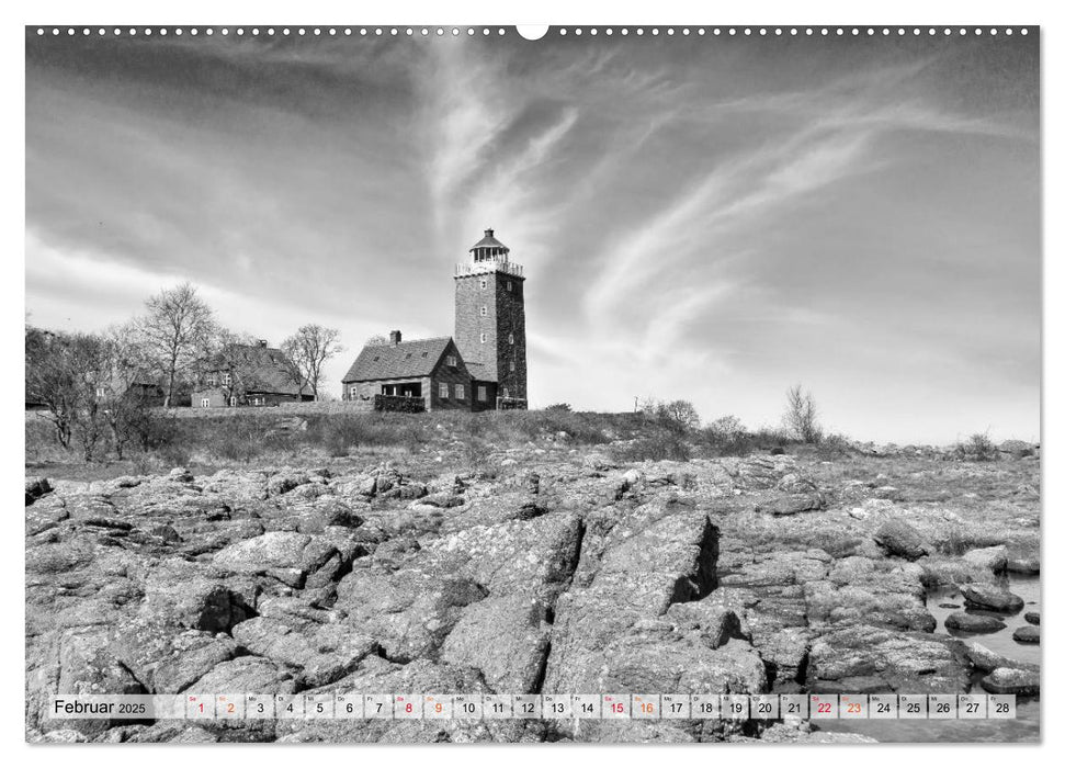 Bornholm black & white (CALVENDO Premium Wandkalender 2025)