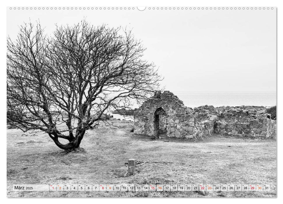 Bornholm black & white (CALVENDO Premium Wandkalender 2025)