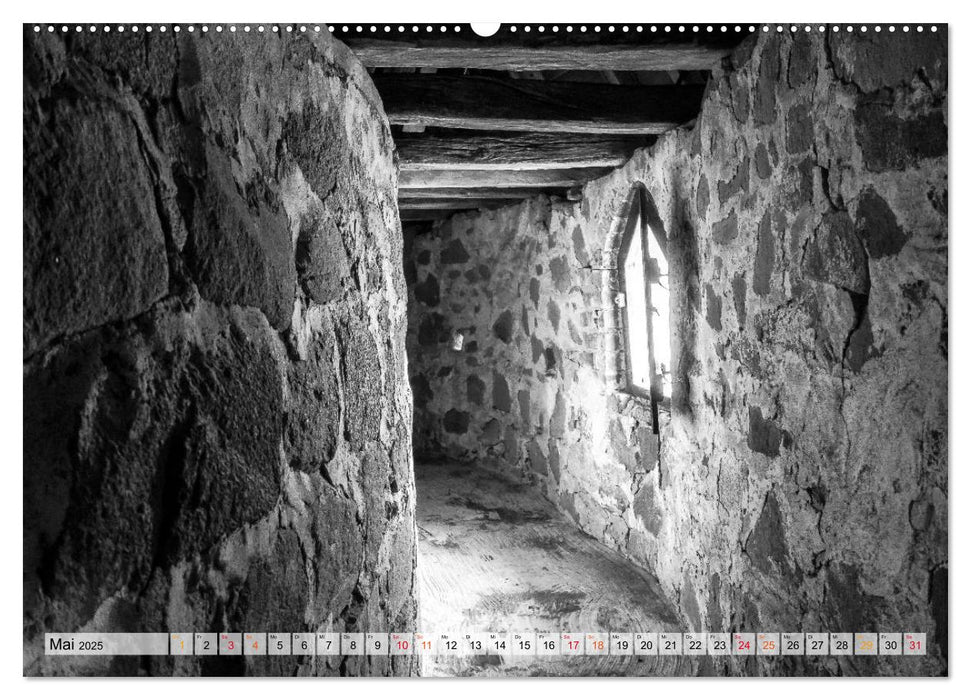 Bornholm black & white (CALVENDO Premium Wandkalender 2025)