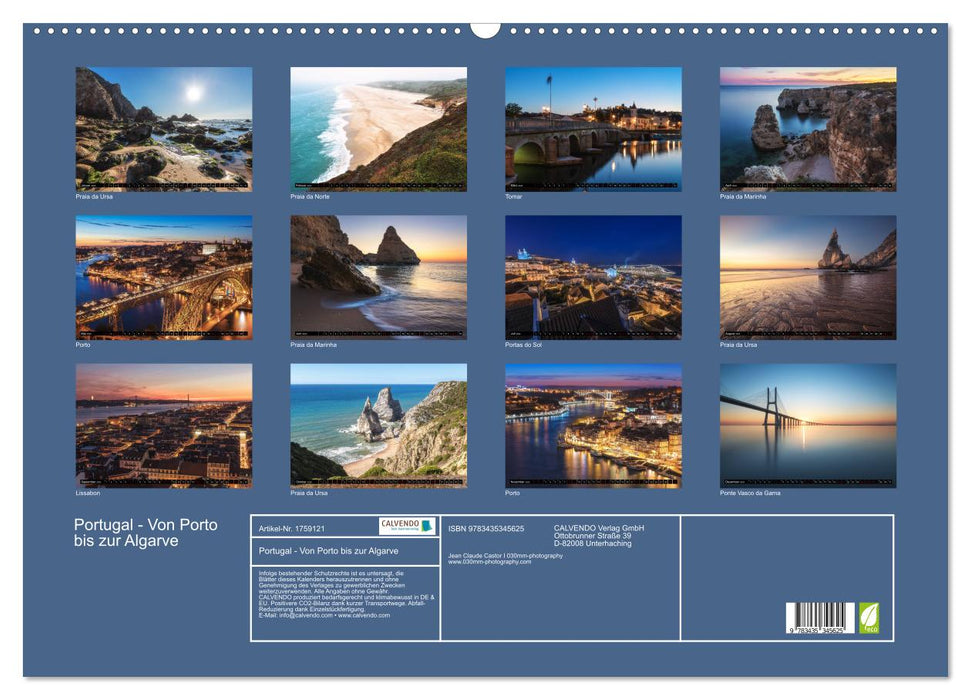 Portugal - Von Porto bis zur Algarve (CALVENDO Wandkalender 2025)