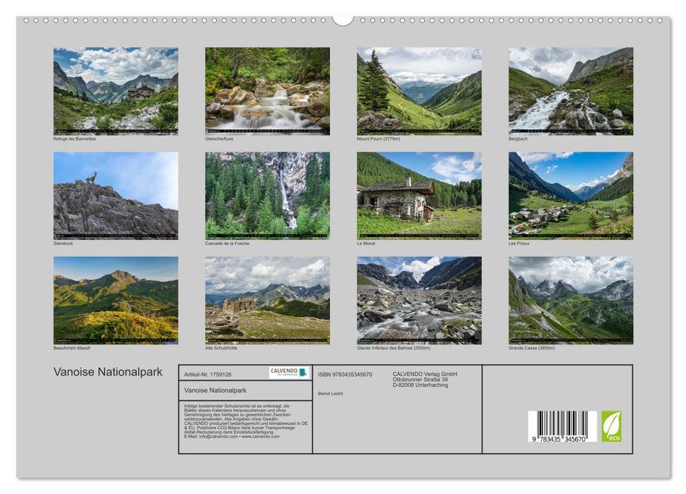 Vanoise Nationalpark (CALVENDO Premium Wandkalender 2025)