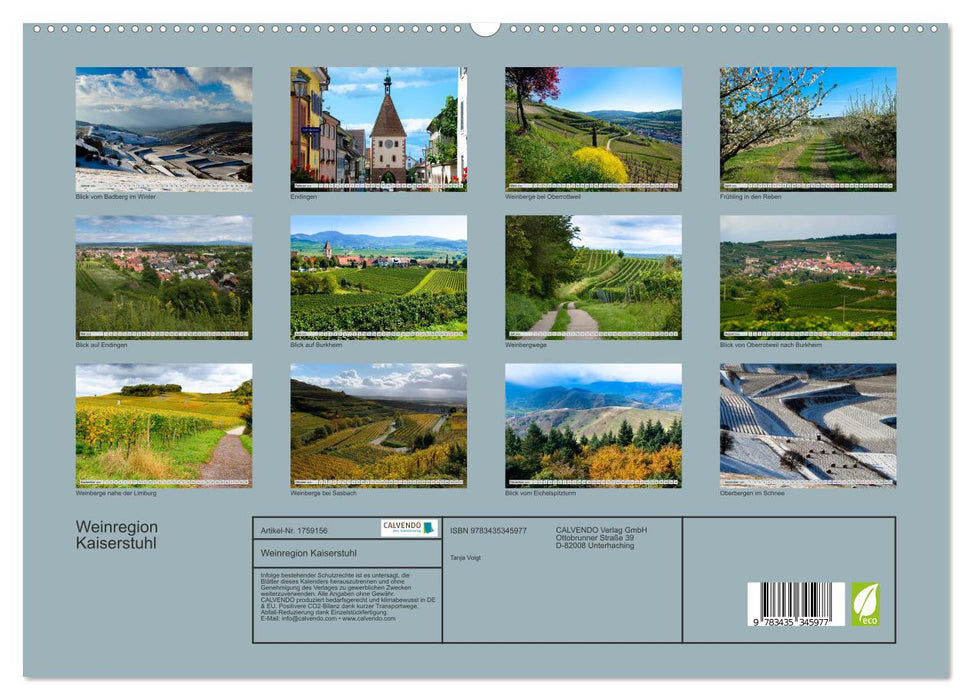 Weinregion Kaiserstuhl (CALVENDO Premium Wandkalender 2025)