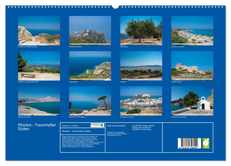 Rhodos - Traumhafter Süden (CALVENDO Premium Wandkalender 2025)