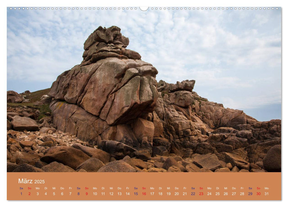 Côte de Granit Rose - Der rote Norden der Bretagne (CALVENDO Wandkalender 2025)