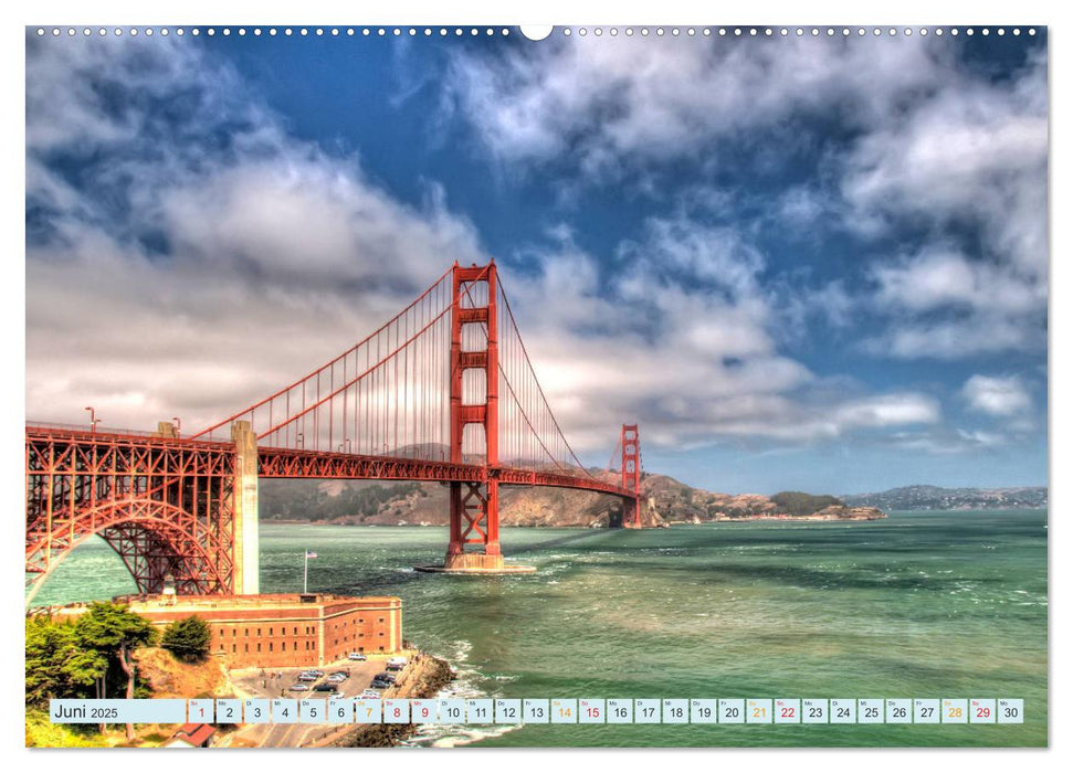 Golden Gate Bridge - Synonym für San Francisco (CALVENDO Premium Wandkalender 2025)