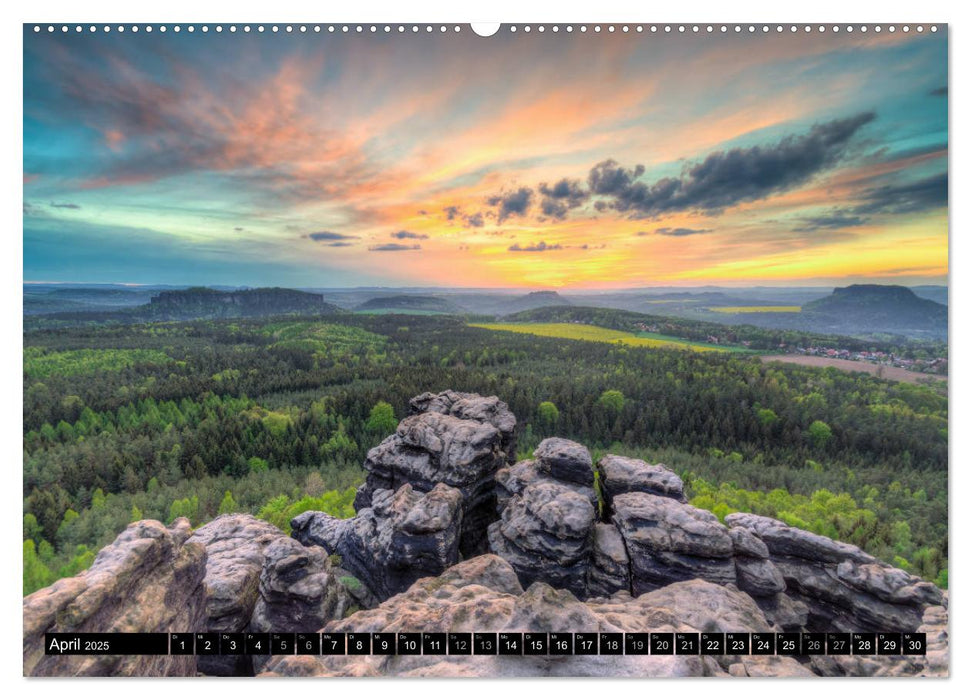 Wunderschönes Elbsandsteingebirge (CALVENDO Premium Wandkalender 2025)