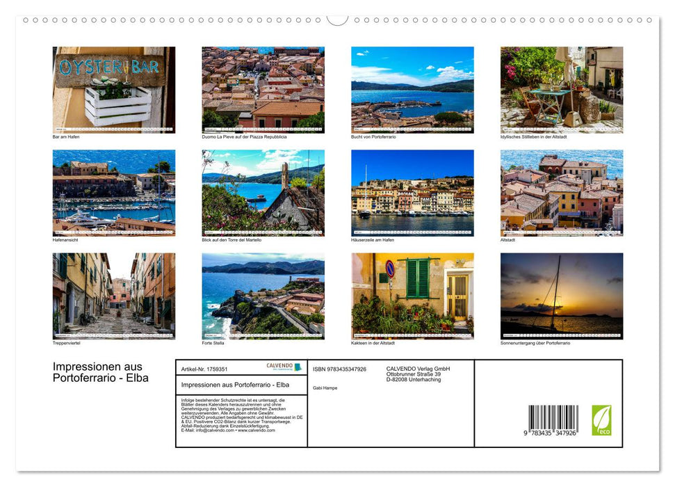 Impressionen aus Portoferrario - Elba (CALVENDO Premium Wandkalender 2025)