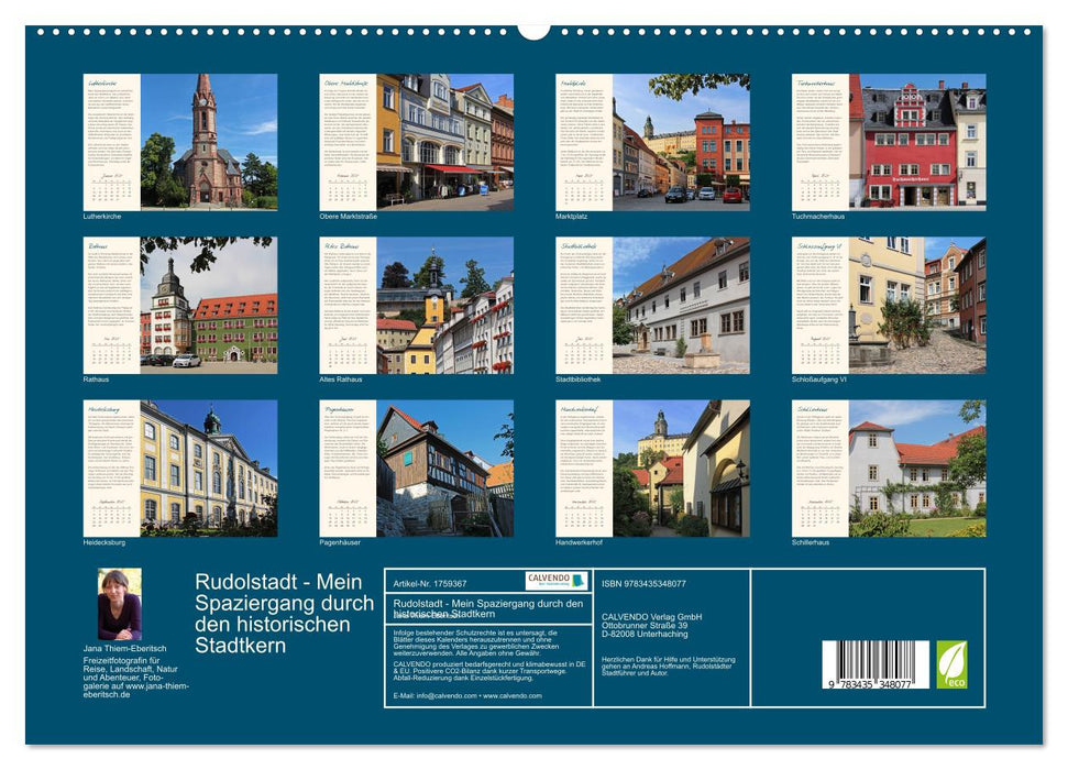 Rudolstadt - Mein Spaziergang durch den historischen Stadtkern (CALVENDO Premium Wandkalender 2025)