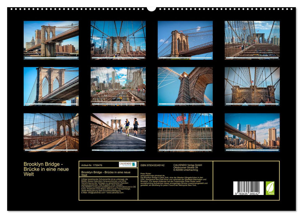 Brooklyn Bridge - Brücke in eine neue Welt (CALVENDO Premium Wandkalender 2025)