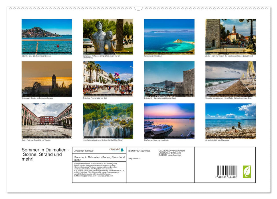 Sommer in Dalmatien - Sonne, Strand und mehr! (CALVENDO Premium Wandkalender 2025)