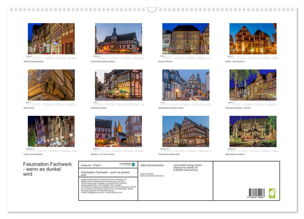 Faszination Fachwerk - wenn es dunkel wird (CALVENDO Wandkalender 2025)