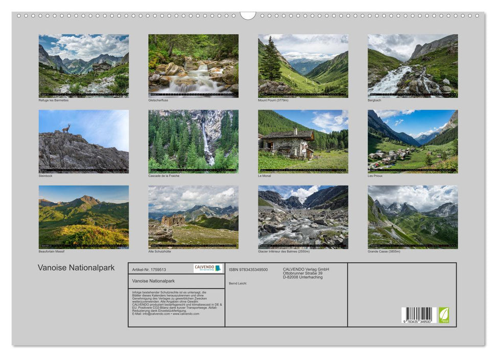 Vanoise Nationalpark (CALVENDO Wandkalender 2025)