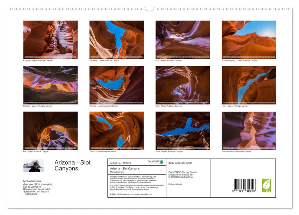 Arizona - Slot Canyons (CALVENDO Premium Wandkalender 2025)