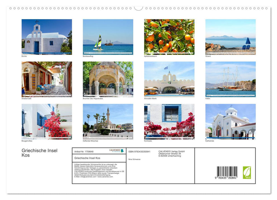 Griechische Insel Kos (CALVENDO Premium Wandkalender 2025)