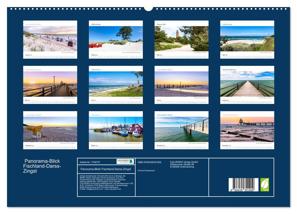 Panorama-Blick Fischland-Darss-Zingst (CALVENDO Premium Wandkalender 2025)