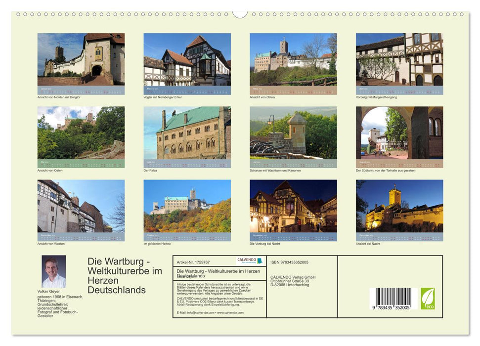 Die Wartburg - Weltkulturerbe im Herzen Deutschlands (CALVENDO Premium Wandkalender 2025)