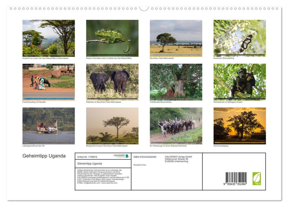 Geheimtipp Uganda (CALVENDO Premium Wandkalender 2025)