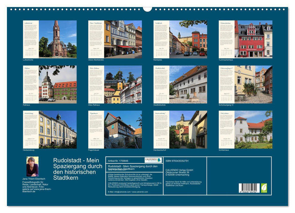 Rudolstadt - Mein Spaziergang durch den historischen Stadtkern (CALVENDO Wandkalender 2025)