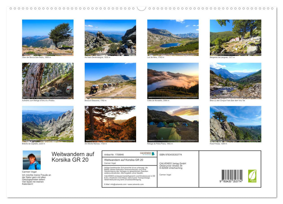 Weitwandern auf Korsika GR 20 (CALVENDO Premium Wandkalender 2025)