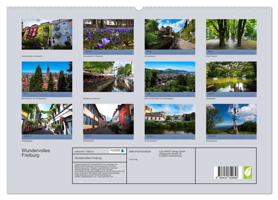 Wundervolles Freiburg (CALVENDO Premium Wandkalender 2025)