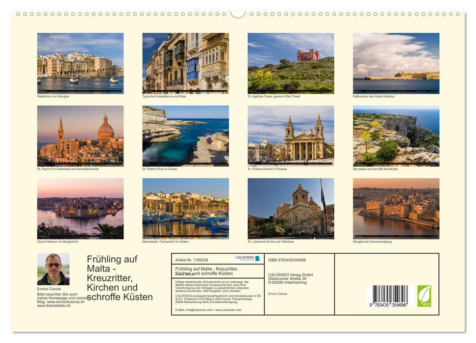 Frühling auf Malta - Kreuzritter, Kirchen und schroffe Küsten (CALVENDO Premium Wandkalender 2025)