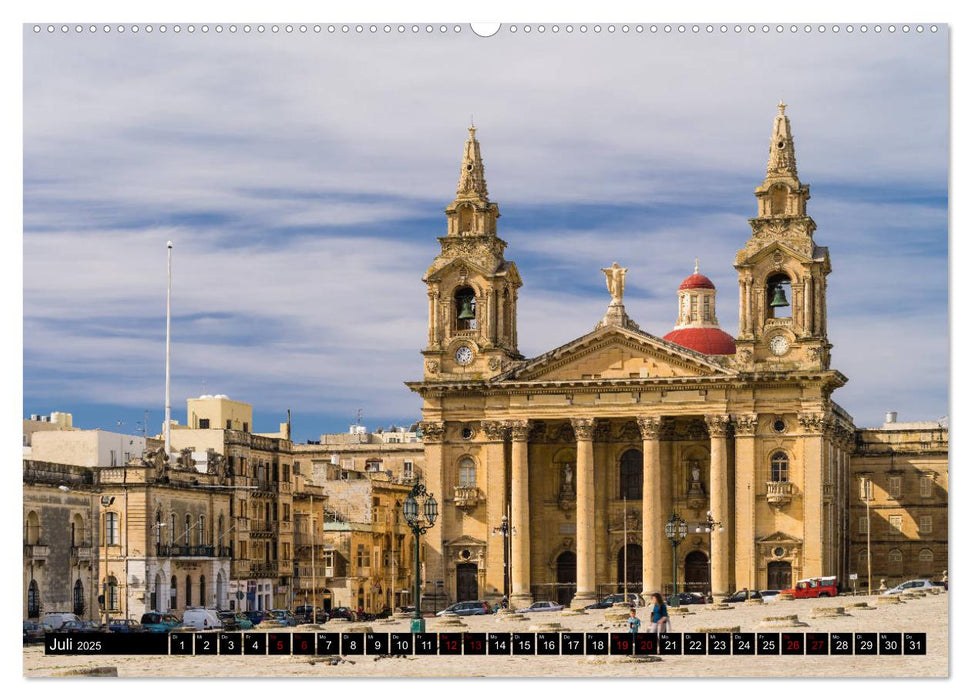 Frühling auf Malta - Kreuzritter, Kirchen und schroffe Küsten (CALVENDO Premium Wandkalender 2025)