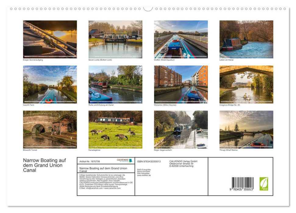 Narrow Boating auf dem Grand Union Canal (CALVENDO Premium Wandkalender 2025)