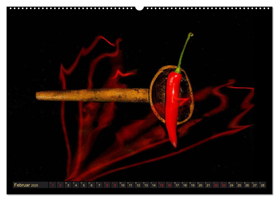 Scharfe Chili Fantasien - Creative Food Design (CALVENDO Premium Wandkalender 2025)