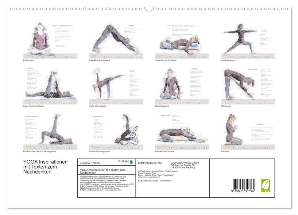 YOGA Inspirationen mit Texten zum Nachdenken (CALVENDO Premium Wandkalender 2025)