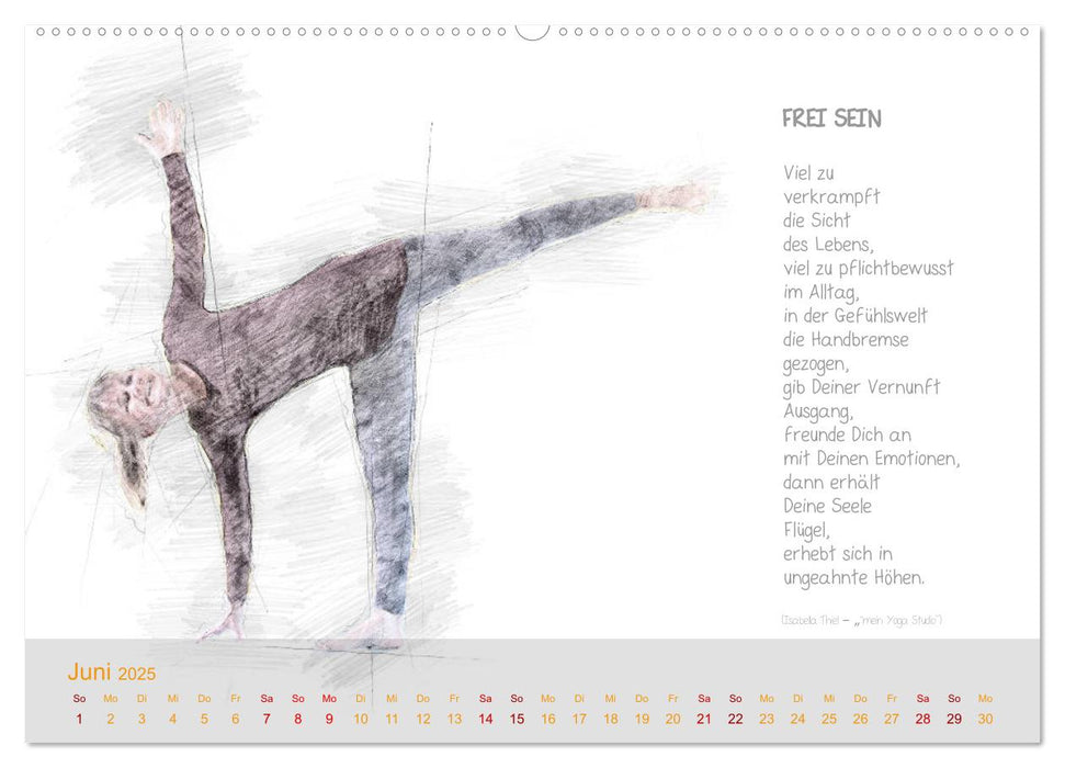 YOGA Inspirationen mit Texten zum Nachdenken (CALVENDO Premium Wandkalender 2025)