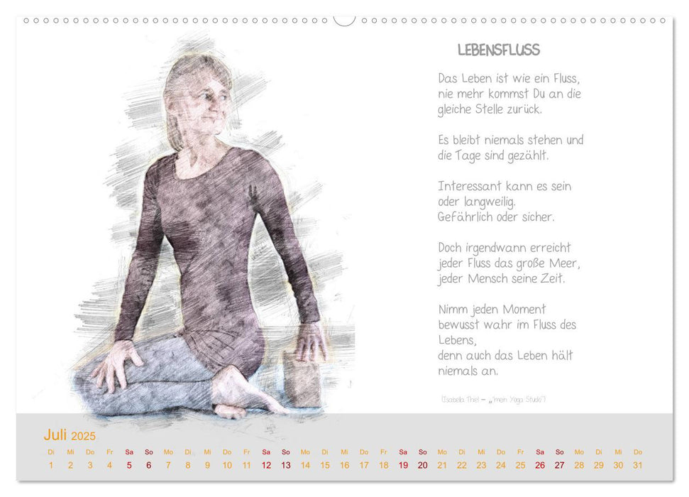 YOGA Inspirationen mit Texten zum Nachdenken (CALVENDO Premium Wandkalender 2025)