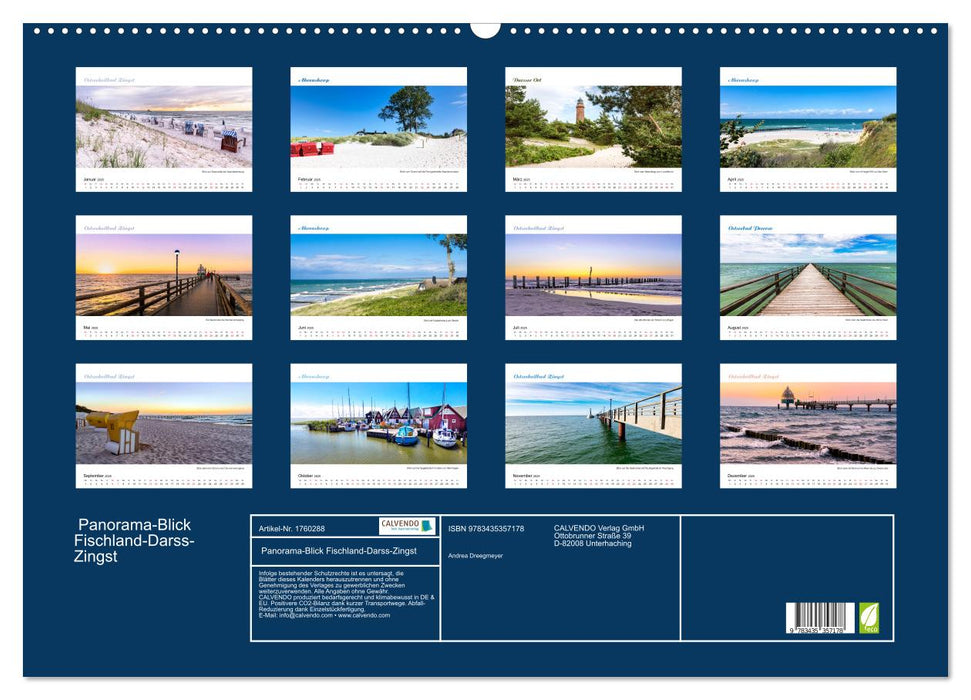 Panorama-Blick Fischland-Darss-Zingst (CALVENDO Wandkalender 2025)