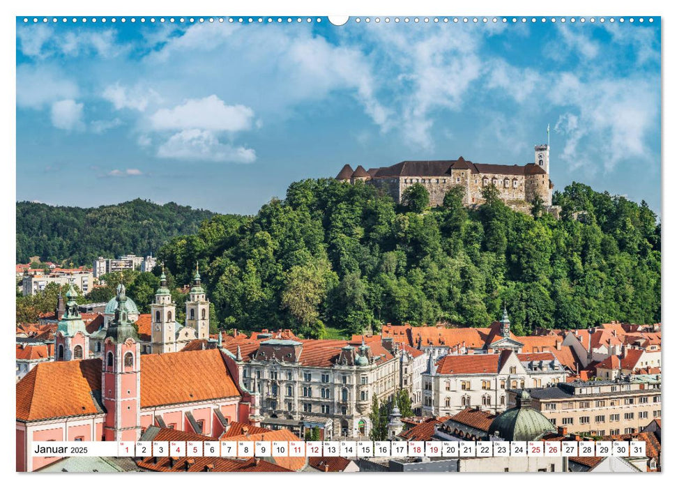 Ein Wochenende in Ljubljana (CALVENDO Premium Wandkalender 2025)