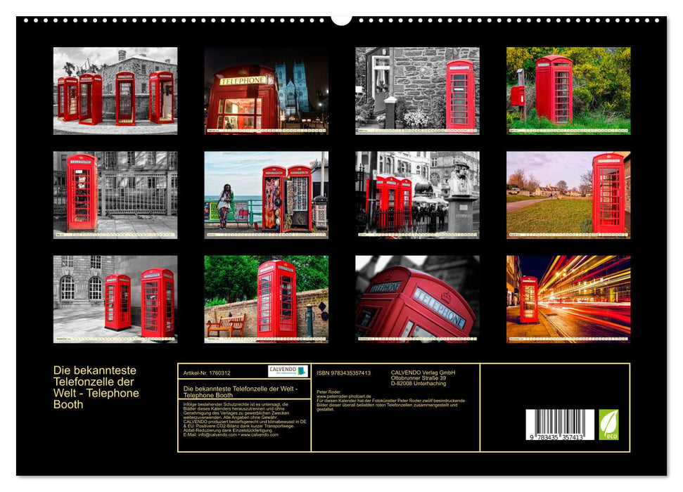 Die bekannteste Telefonzelle der Welt - Telephone Booth (CALVENDO Premium Wandkalender 2025)