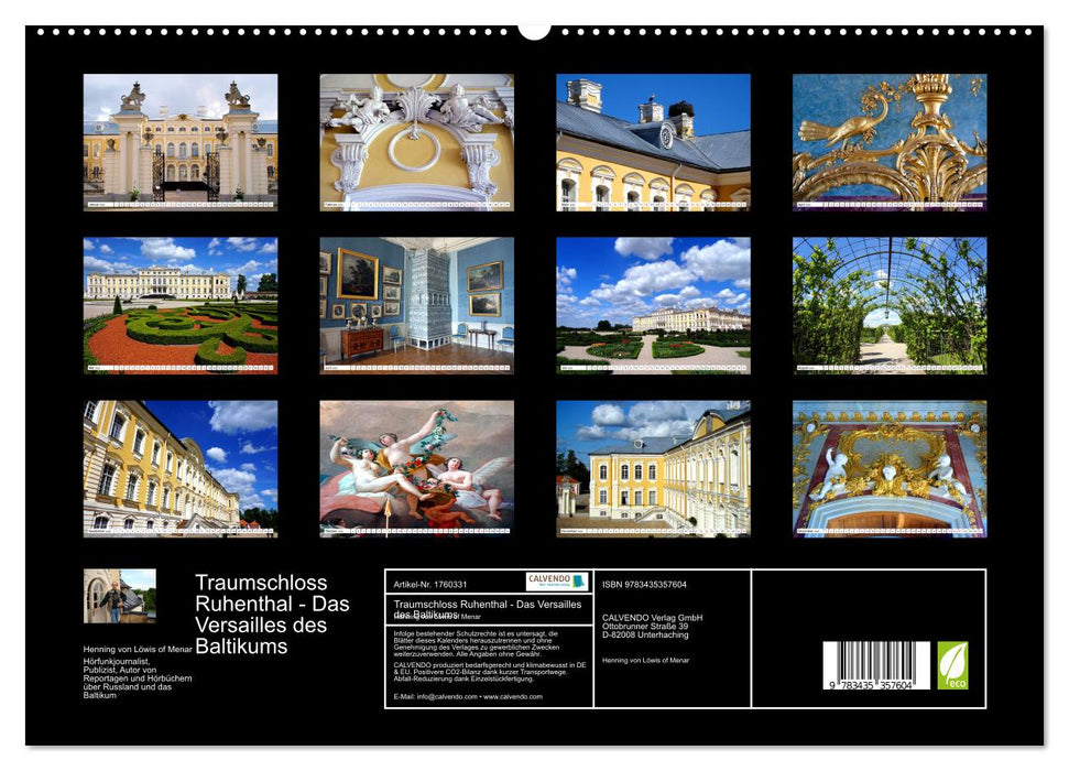 Traumschloss Ruhenthal - Das Versailles des Baltikums (CALVENDO Premium Wandkalender 2025)