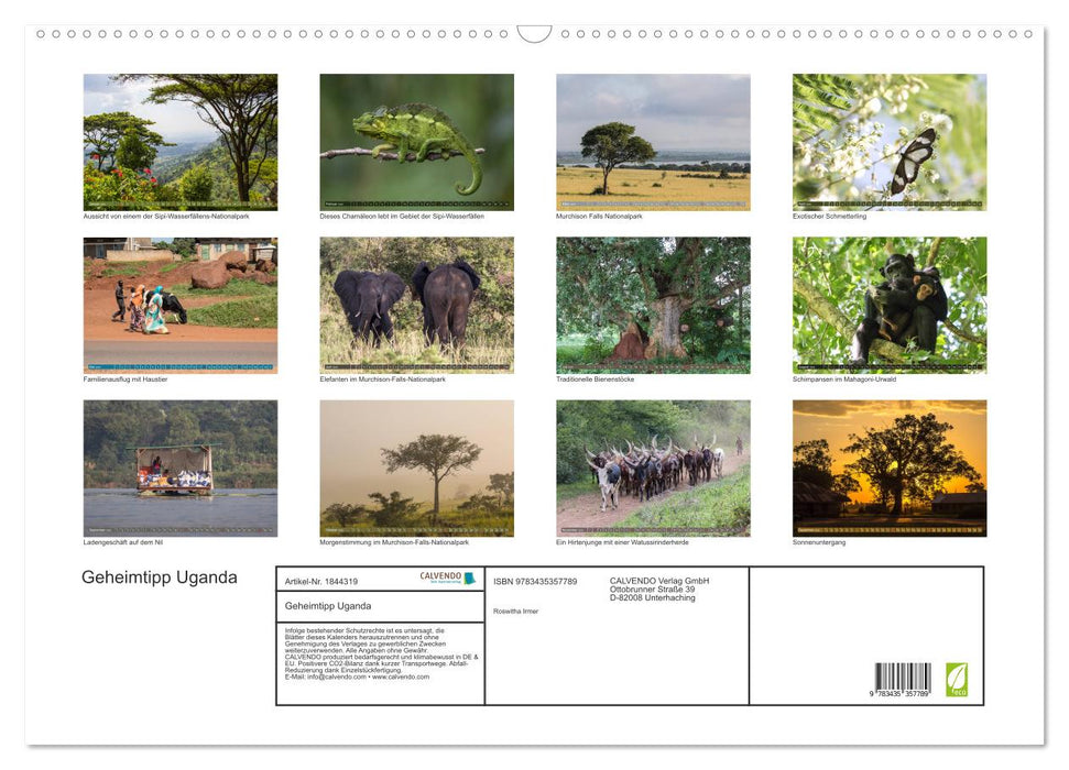 Geheimtipp Uganda (CALVENDO Wandkalender 2025)