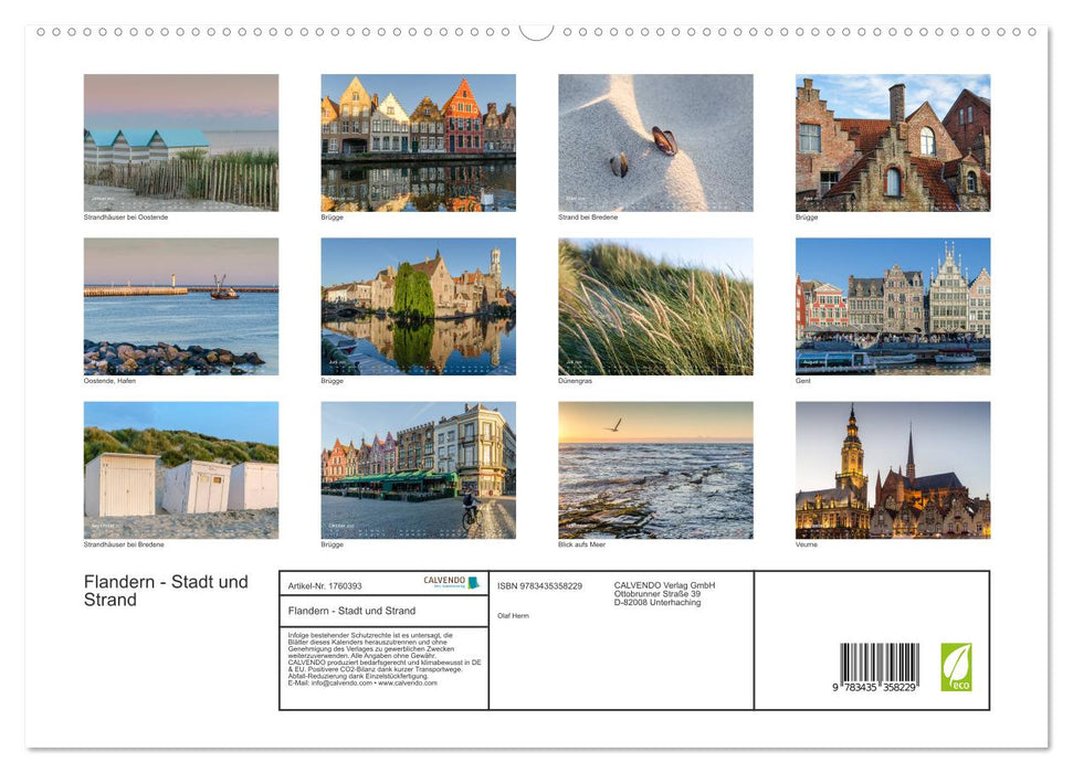 Flandern - Stadt und Strand (CALVENDO Premium Wandkalender 2025)