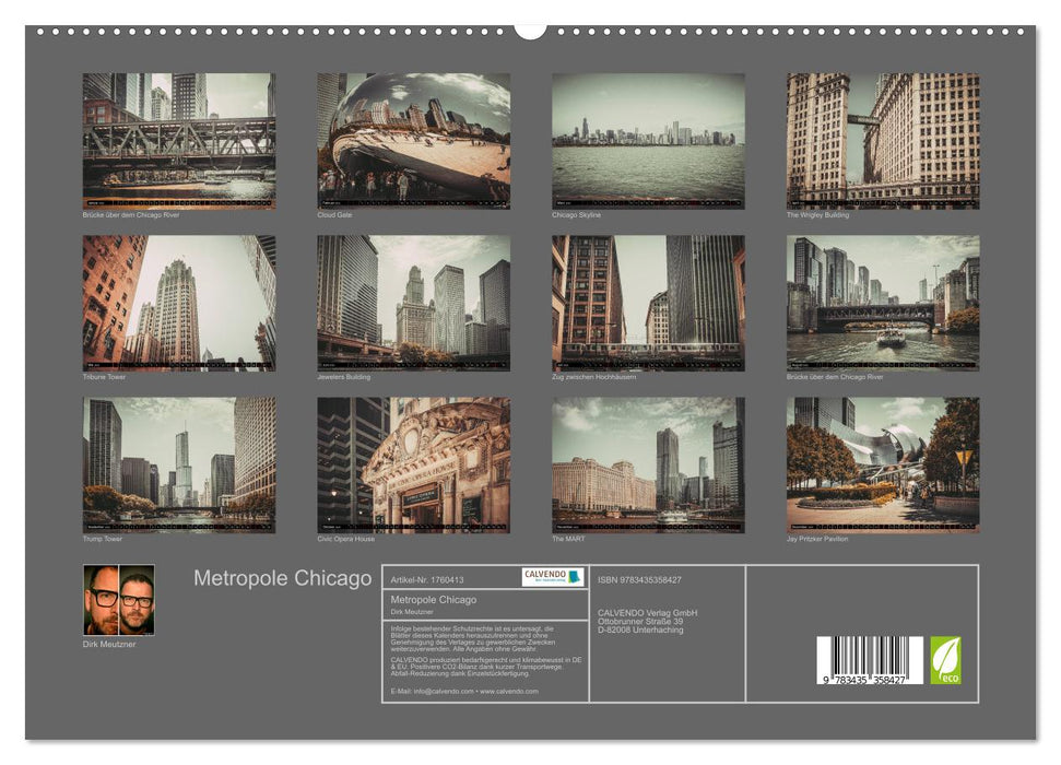 Metropole Chicago (CALVENDO Premium Wandkalender 2025)