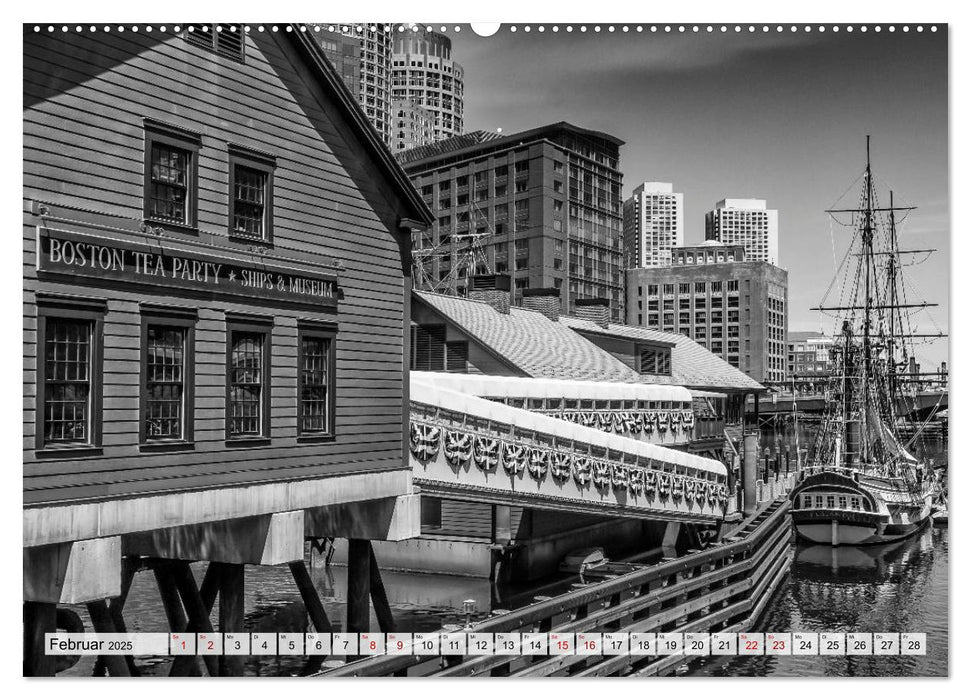 BOSTON Monochrome Stadtansichten (CALVENDO Premium Wandkalender 2025)