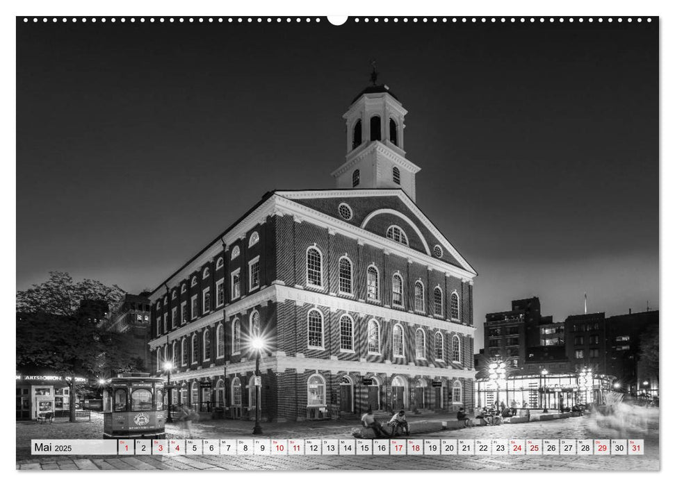 BOSTON Monochrome Stadtansichten (CALVENDO Premium Wandkalender 2025)