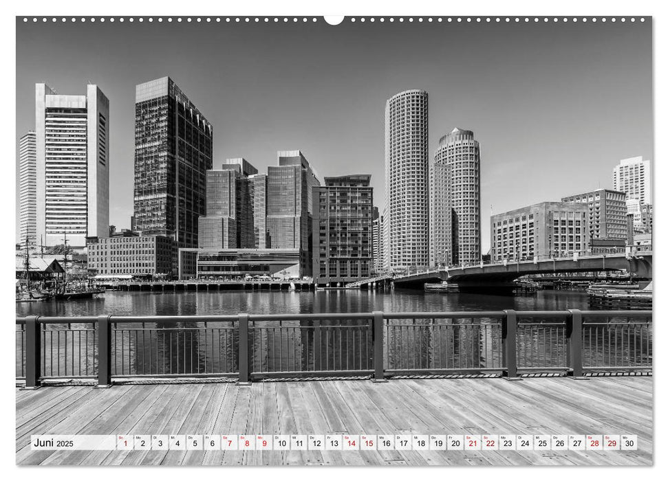 BOSTON Monochrome Stadtansichten (CALVENDO Premium Wandkalender 2025)