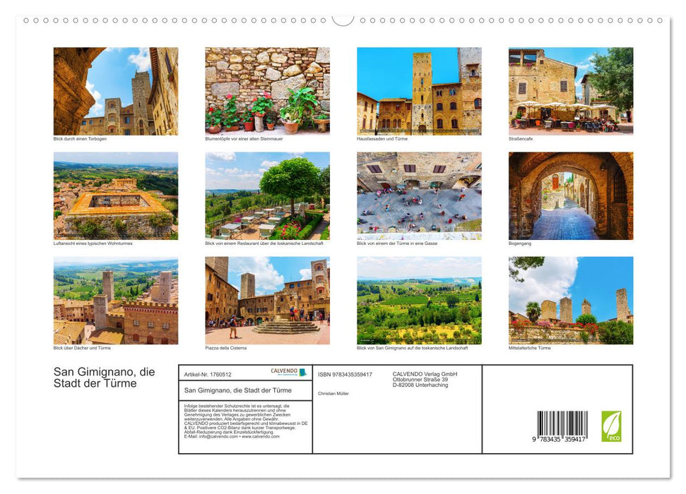 San Gimignano, die Stadt der Türme (CALVENDO Premium Wandkalender 2025)