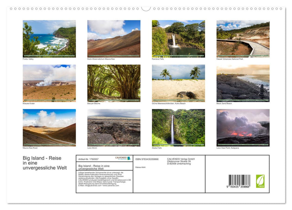 Big Island - Reise in eine unvergessliche Welt (CALVENDO Premium Wandkalender 2025)