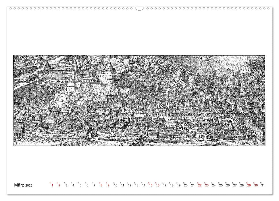 Heidelberg – Kupferstiche von Matthäus Merian d. Ä. (1593-1650) (CALVENDO Premium Wandkalender 2025)