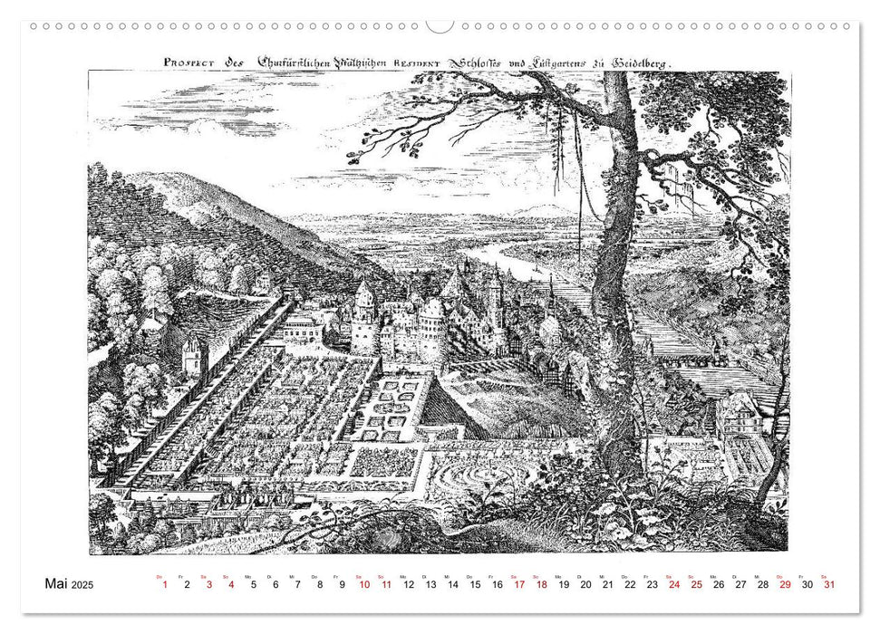 Heidelberg – Kupferstiche von Matthäus Merian d. Ä. (1593-1650) (CALVENDO Premium Wandkalender 2025)