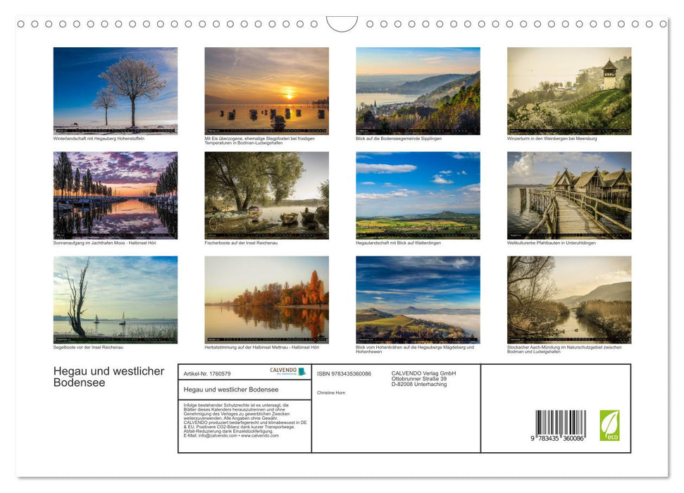 Hegau und westlicher Bodensee (CALVENDO Wandkalender 2025)