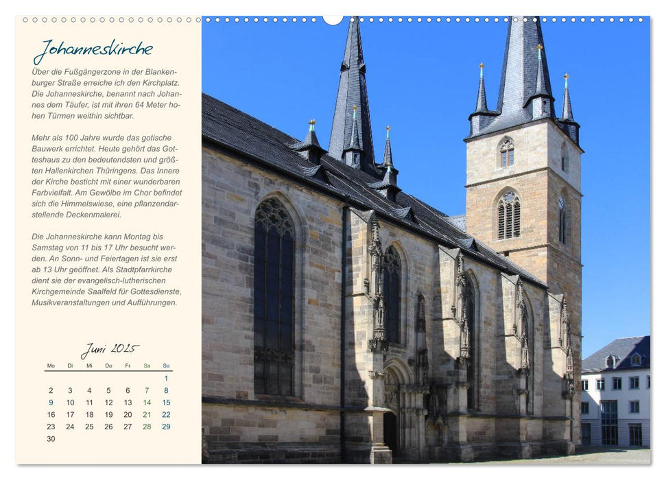 Saalfeld an der Saale – mein Streifzug durch die historische Altstadt (CALVENDO Premium Wandkalender 2025)